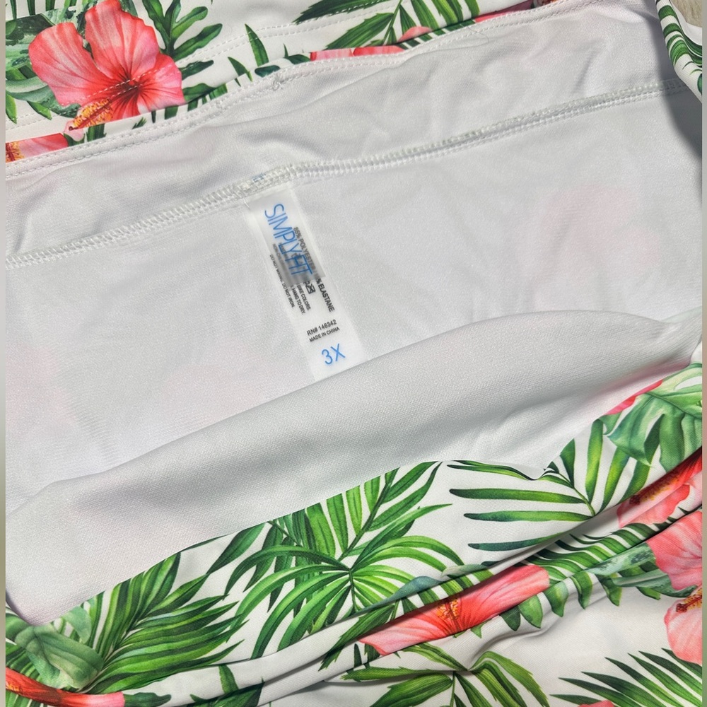 NWT Simply Fit Tropical Tankini/Swim Dress - Picture 3 of 5
